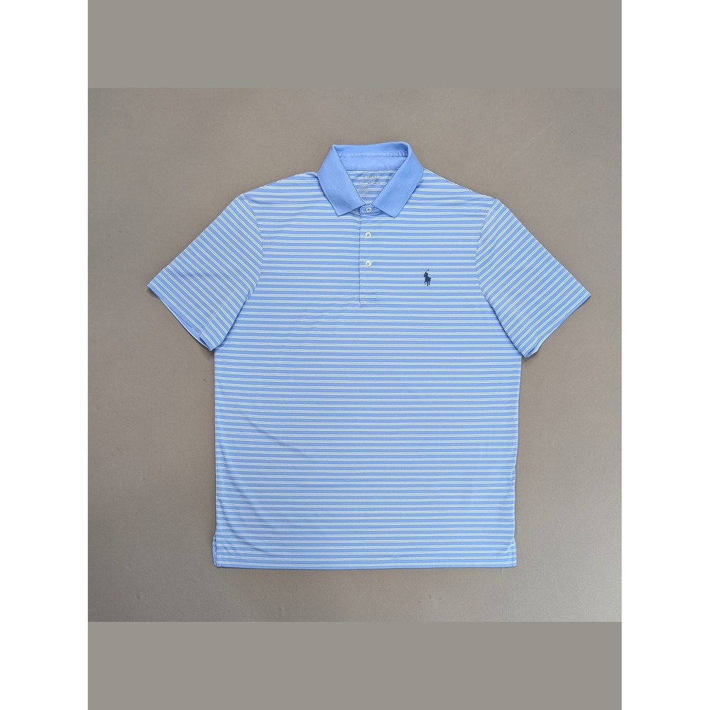 Polo Ralph Lauren Performance Blue Stripe Polo Classic Fit Mens M